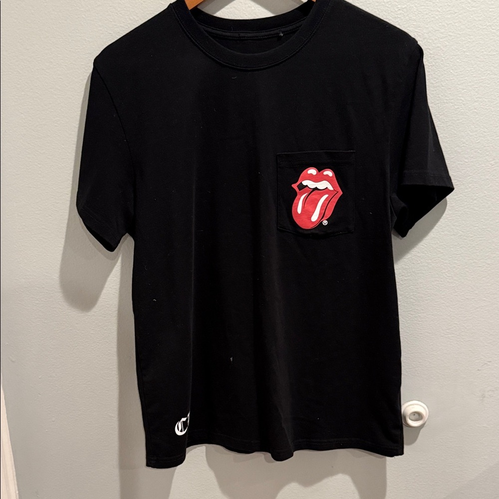 Black T-Shirt with Tongue Logo